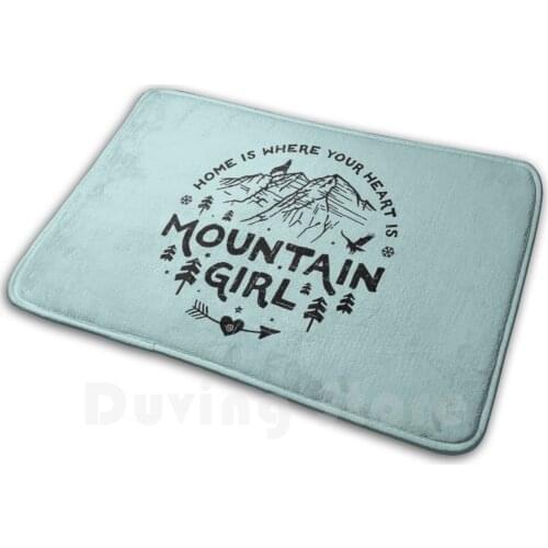Mountain Girl Mat Rug Carpet Anti-Slip Floor Mats Bedroom Mountains Are Calling Home Girl Woman Women Heart Love Longing