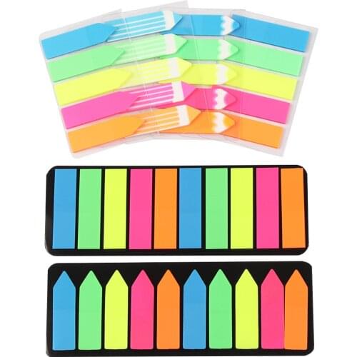 Creative Memo Pad Self-Adhesive Fluorescence Sticky Notepad Bookmark Notes Memo Sticker Paper Student Stationery Office Supplies
