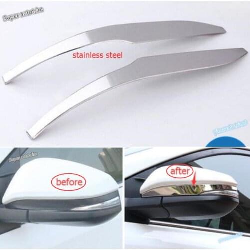 Lapetus For Toyota RAV4 RAV 4 2016 2017 2018 Stainless Steel Side Rearview Mirror Lid Strip Molding Cover Trim