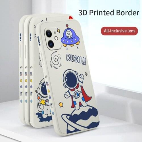 Light Astronaut Pattern Phone Case For iPhone 12 Pro Max 11 X XS XR XSMAX SE2020 8 8Plus 7 7Plus 6 6S Plus Silicone Cover