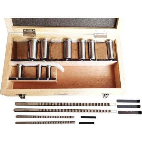 18pcs HSS Metric Keyway Broach Set 4mm 5mm 6mm 8mm Broaches 12-28 Cutting Broaching Bushings Keyway Tool CNC Kit