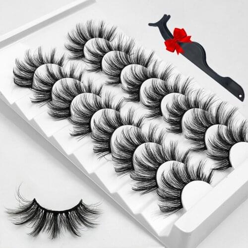 High Volume 3D Mink Fake Eyelashes Dense Fluffy Wispie Natural Long Silk Eye Lashes Cat Eye Vegan Lashes Vendor