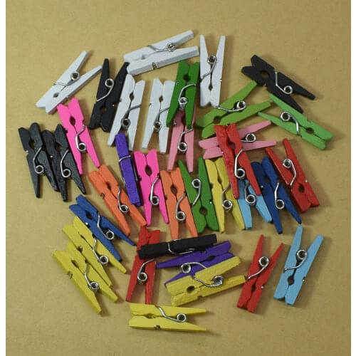 50PCS 25X3MM New Mini Wood Memo Paper Clips for Message Wooden Clips for Photo Clips Clothespin Craft Decoration Clips Pegs