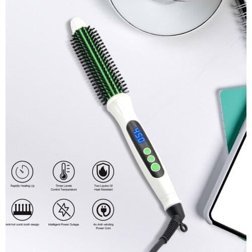 Professional Hair Dryer Brush 2in1 Hair Straightener Curler Comb Electric Blow Dryer With Comb Hair Brush Roller Styler