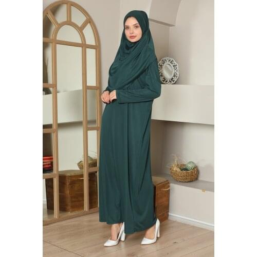 Easy Wearable One-Piece Prayer Gown Emerald green