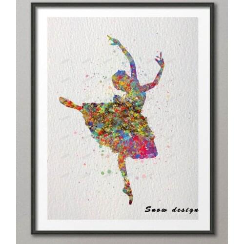 Rikivity Ballerina canvas painting wall art Modern poster print Pictures Home Decoration Kids Bedroom Wedding gifts