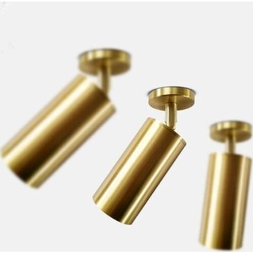 Nordic light luxury brass spotlight LED ceiling lamp living room background wall clothing shop aisle GU10 85-265V