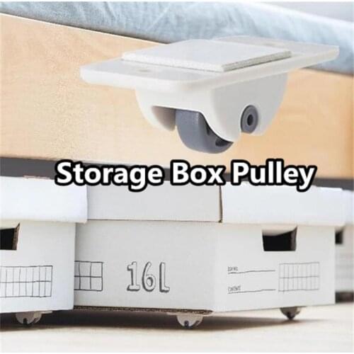 Self-Adhesive Pulley Storage Box Casters Trash Can Self-Adhesive Furniture Caster Wheel Home Silent No Scratches Box Wheels