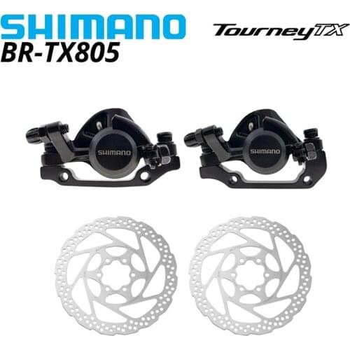 Shimano TOURNEY TX BR-TX805 Mechanical Disc Brake Calipers Resin Pads TX805 caliper G3 HS1 RT56 RT54 RT30 RT26 Rotor 160mm