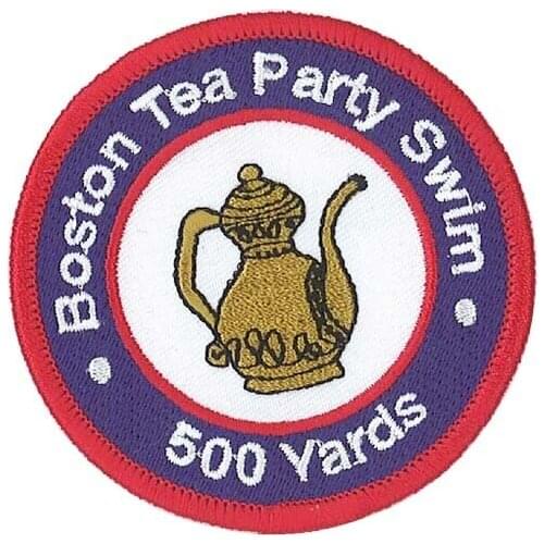 Embroidered Badges Embroidering Boston Tea Party Patches Made by Fabric Merrow Broder and PVC Backing MOQ50pcs free shipping