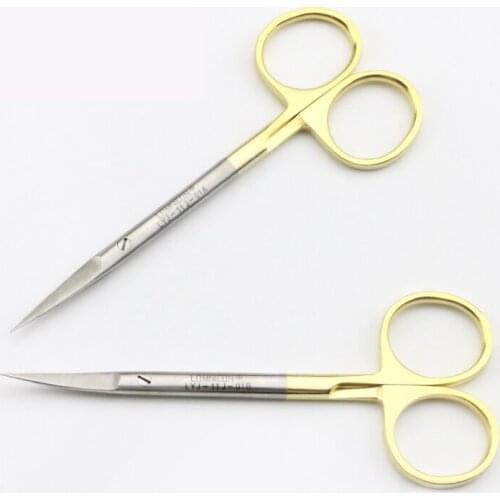 Japanese style gold handle scissors eye scissors double eyelid plastic surgery tool 11cm fine straight elbow