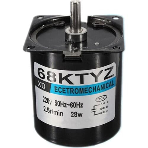 1Pcs 68Ktyz Mini Gear Motor Ac 220V 28W 2.5R/Min Large Torque Permanent Magnet Synchronous Gear Motor
