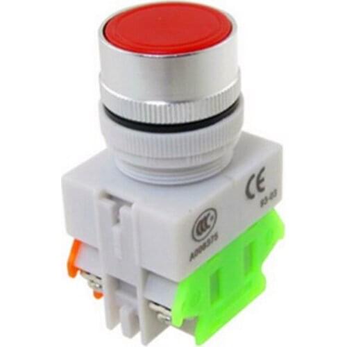 1 Pc AC 600V 10A Red Sign Momentary Push Button Switch 22mm 7/8inch DPST NO/NC