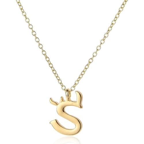 1pcs Family mom name gift Initial Letter S monogram alphabet Stainless steel alloy 26 English word sign pendant Necklace jewelry