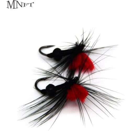 MNFT 10PCS 10# Red Head Black Ant Fly Trout Fishing Flies Artificial Insects Lure