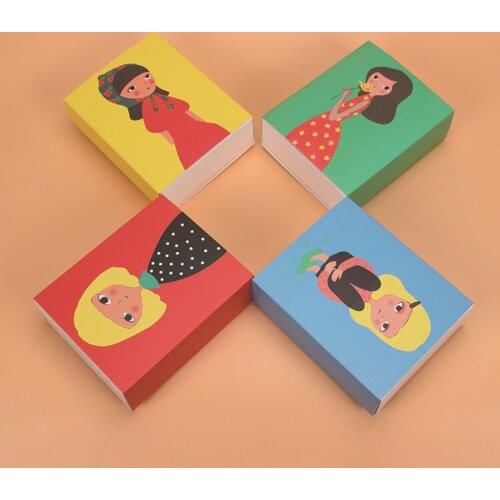 40 X Cute Girl Series Macaron Box Baking Packaging Box Cake Pastry Cookies Chocolate Box Jewelry Storage Boxes Wholesale