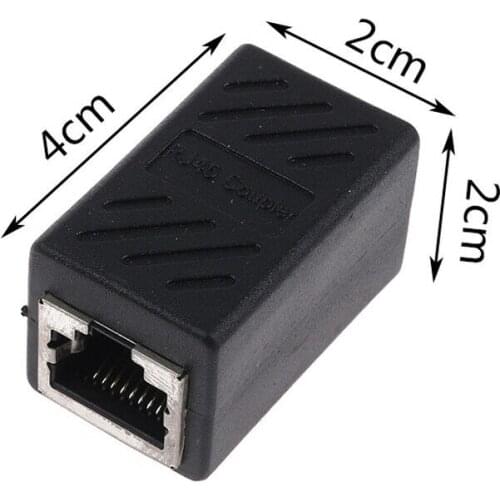 5Pcs Extender Connector Connector Adapter 3.8*2cm Plates Plastic Ethernet Cat5e RJ-45 Female Network