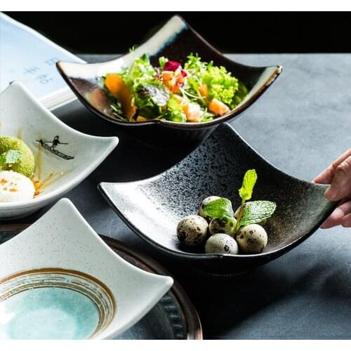 6 inch Japanese ceramic plates shaped salad plates and rice plates household side dishes dessert plates deep plates tableware
