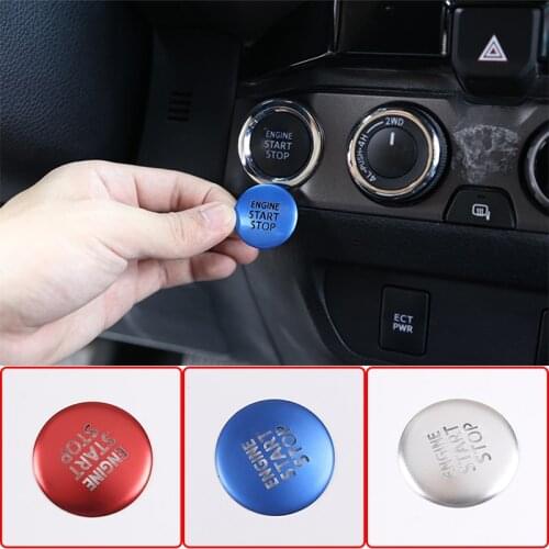 Car Console Engine Ignition Start Stop Switch Push Button Cover Trim Sticker For Toyota Tacoma 2016-2020 Auto Interior Accessoy
