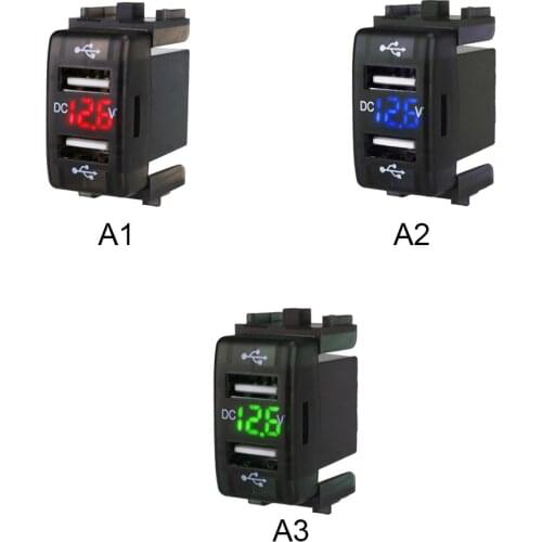 5V/4.2A Dual USB Car Charger Digital Display Vehicle Mobile Phone Charging Adapter For Nissan Sylphy 12V/24V Ports Power Socket