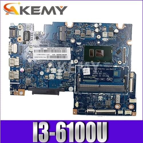 BIUS1/S2/Y0/Y1 LA-D451P for FOR Lenovo Flex4-1470 Yoga 510-14ISK Laptop Motherboard SR2EU I3-6100U DDR3 100% Tested