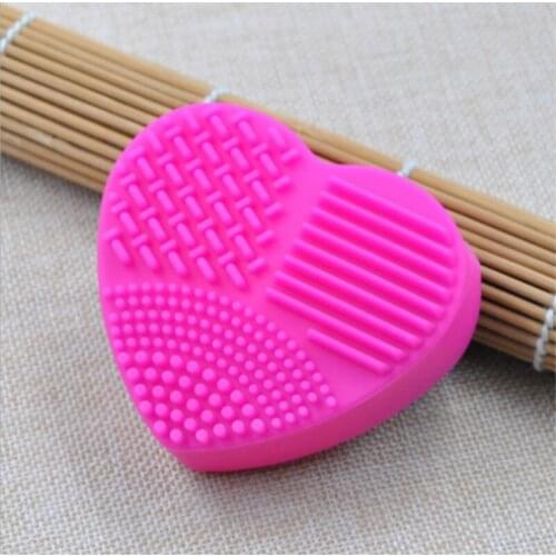 Heart Shape Clean Make up Brushes Wash Brush Silica Glove Scrubber Board Cosmetic Cleaning Tools for makeup new 200pcs