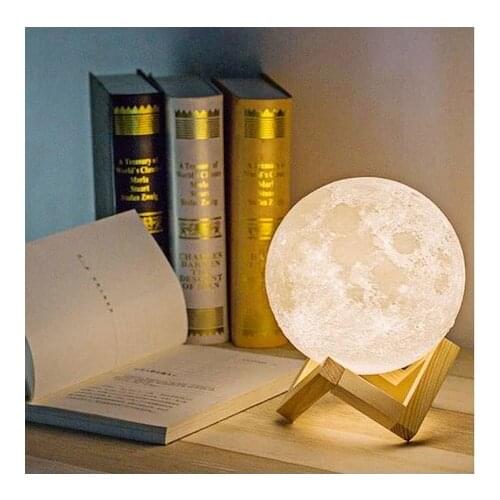 Decorative 3D Standing Moon Night Lamp Bedside Lamp (Diameter 15cm)