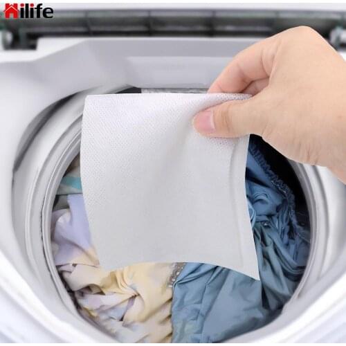 HILIFE 24pcs Machine Use Mixed Dyeing Proof Color Absorption Sheet Anti Dyed Cloth Laundry Papers Color Catcher Grabber Cloth