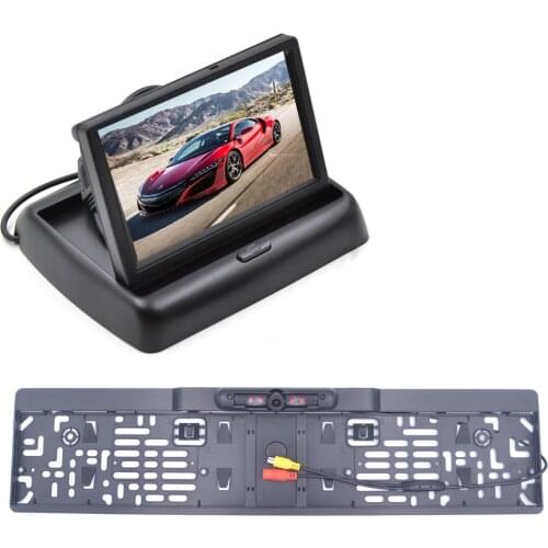 Rear View Camera TFT-LCD 4.3 Inch HD Color Monitor 2 Video Reversing Car Waterproof Rearview Camera Display Rear View Camera