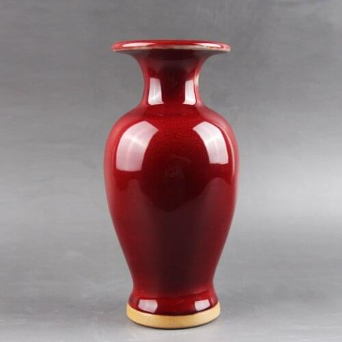 Ceramic Red Vase Home Countertop Artificial Flower Flower Arrangement Art Vase Home Decoration Art Desktop DecorationSend A Gift