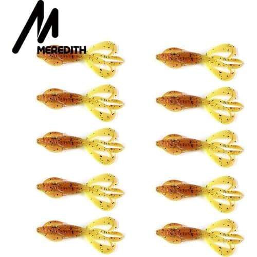 MEREDITH 2.76in/0.11oz. 10pcs Twin Tail CrawFish Soft Bait for Saltwater Freshwater Fishing Lure Suitable Free shipping