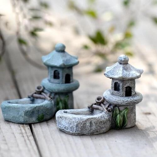 Mini Pool Tower statue resin craft home decor miniature fairy garden decoration accessories figurine Birthday Cake Car figure