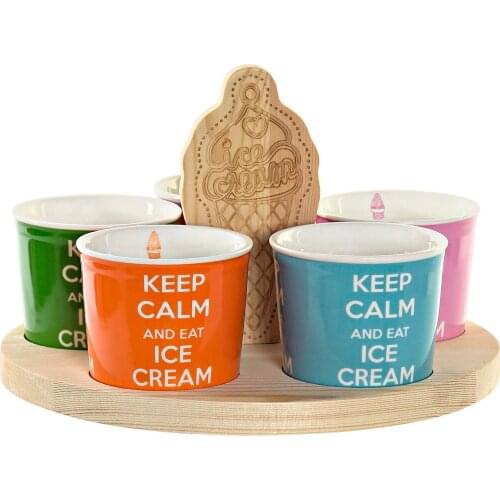 Set of glasses DKD Home Decor Pinewood China crockery (6 pcs)