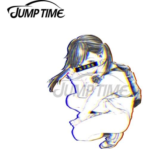 Jump Time 13 x 9.7cm For High School Girl Sexy Anime Car Stickers and Decals DIY Bumper Motorcycle JDM ATV Cartoon Fine Decal