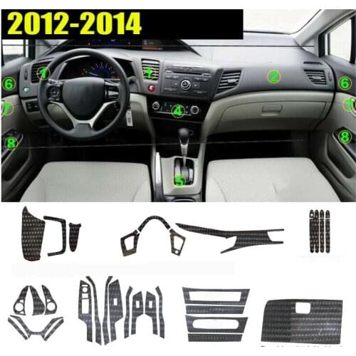 Carbon Fiber Pattern Car Interior DIY Decals Trim for Honda Civic 9th 2012 2013 2014 2015