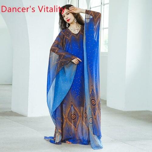 New style belly dance robe charming eyes Khaleegy belly dancing gown throwing practice Lining + robe 2pcs