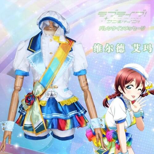 Anime Clothes Love live school idol project Emma Verde Rose Cosplay Costume Dress Uniforms