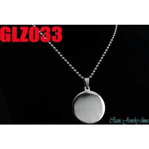 Rotundity stainless steel pendant two-sidedl good polished Soldier pendant dog tag necklace 10pcs GLZ033