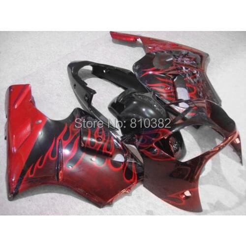 Full tank cover Fairing kit for KAWASAKI Ninja ZX12R 2000 2001 ZX12R 00 01 Red flames black ABS Fairings set+gifts SB20