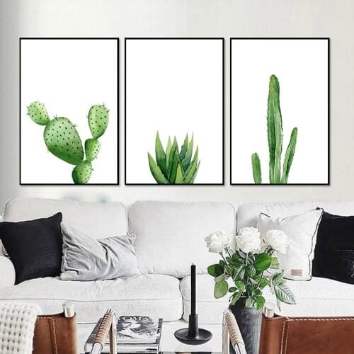 Tropical Leaf Print Posters Monstera Leaf Palm cactus Canvas Painting Green Leaves Wall Art For Living Room Decoration Pictures