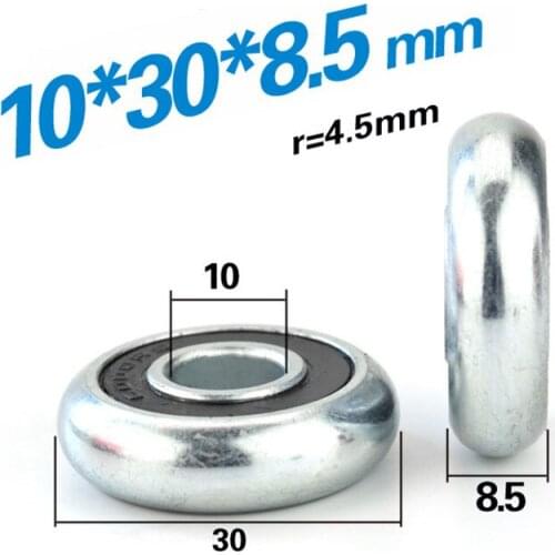[R1030-8.5]Free shipping 10PCS small size round type toys sliding roller wheel ball bearing rolling wheel 10*30*8.5mm 0830TT