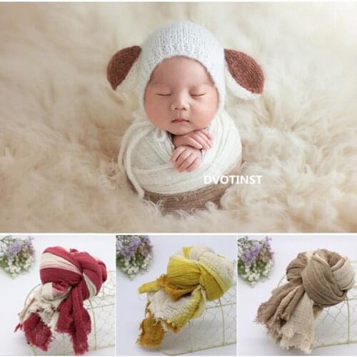 Dvotinst Newborn Photography Props for Baby Mix Gradient Color Wraps Soft Cotton 100x200cm Studio Shoots Fotografia Photo Props
