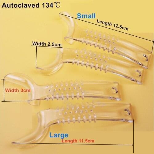 20Pis/Lot Dental Lip Cheek Retractor Mouth Opener Photograghic Plastic Half-Lip Retractor Lip Mouth Gag Autoclavable Clear