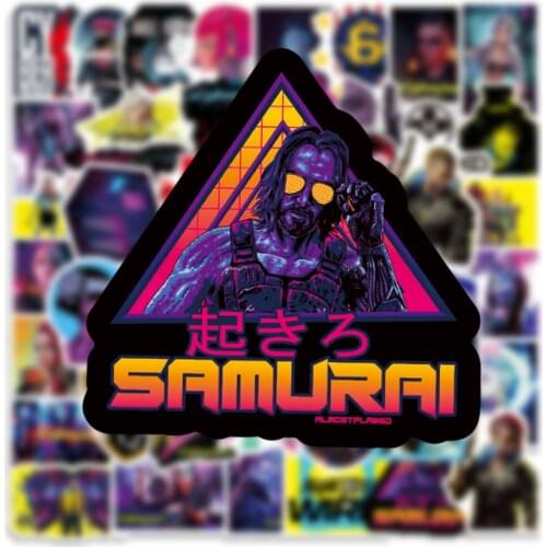 Hot Game Cyber 2077 Stickers Night City V Stickers for PC PS4 Games Sticker Car Moto Luggage Graffiti Sticker Gift for Boyfriend
