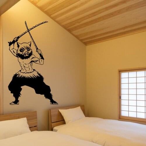 Demon Slayer Wall Decal Kimetsu no Yaiba Vinyl Hashibira Inosuke Wall Stickers Decal Decor Home Decoration Anime Car Sticker
