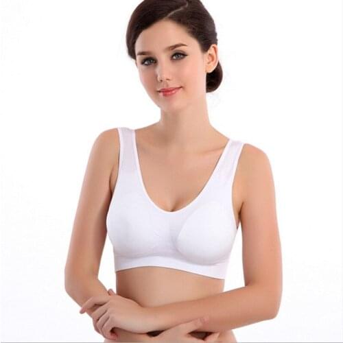 High Quality Plus size Women Sexy Vest Padded Tank Tops Bra For Girl Women Female Padded Fitness Workout Bra