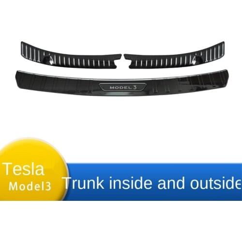 Stainless steel Trunk Guard For Tesla Model 3 2018 2019 2020 2021 Car Trunk Bumper Sill Scuff Protection Plate