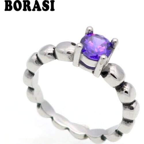 Fashion 316L Titanium steel Antique Wedding Ring With Crystal Party Engagement Ring For Women Fine Jewelry Female Ring