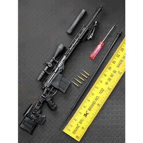 1/6 Soldier Remington Msr Sniper Rifle Metal Material Model 12'' Dolls Weapon Action Figure Scene Accessories Display Decoration