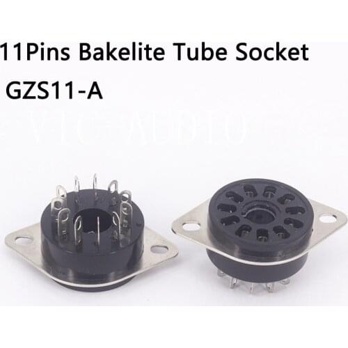 1PC Bakelite 11 Pins Tube Socket GZS11-A Electron Tube Socket Vacuum Tube DIY HIFI Audio Amplifier
